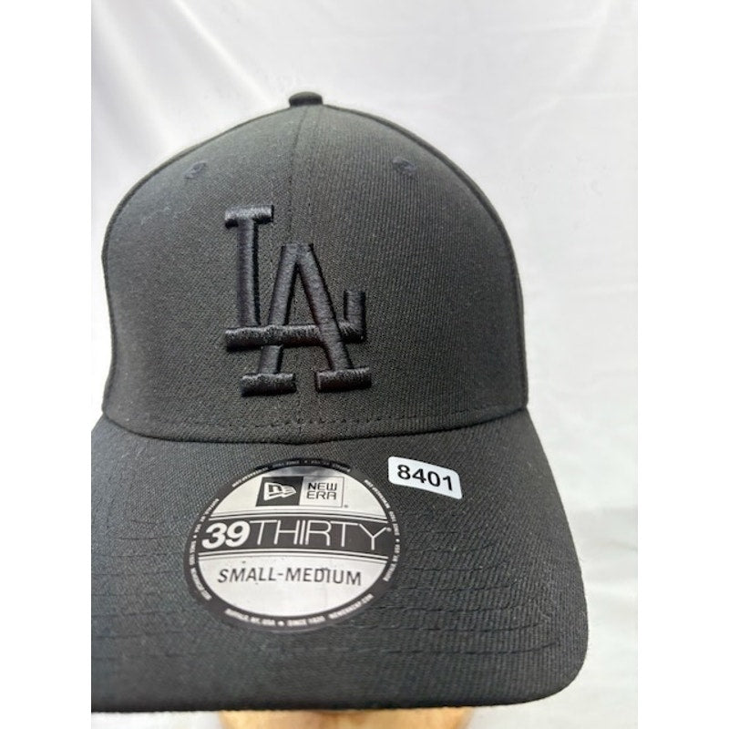 New Era Los Angeles Dodgers 39THIRTY Stretch Fit MLB Baseball Cap Black Size S/M