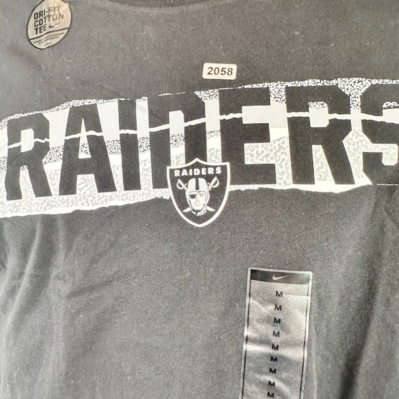 Nike NFL Oakland Raiders Tee Shirt Short Sleeves Graphic Print Gray Mens Size M