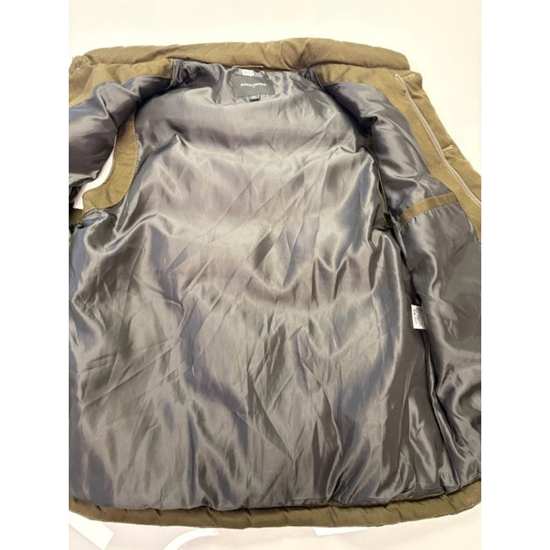 Banana Republic Puffer Vest Full-Zip Button-Up Pocket Front Tan Mens Size L