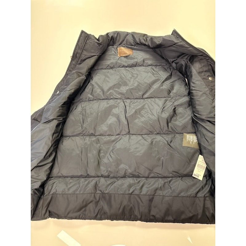 Prada Piumino Down Puffer Vest Zip-Up Gabardine Nylon Blue/Gold Mens Size 56
