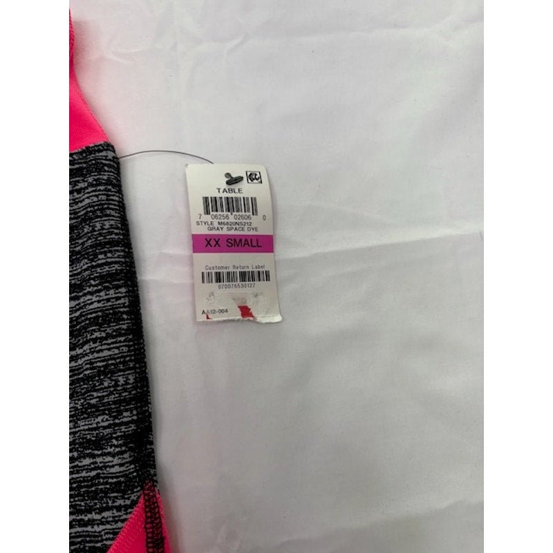 Material Girl Active Crop Leggings Colorblock Gray Pink Womens Size XXS