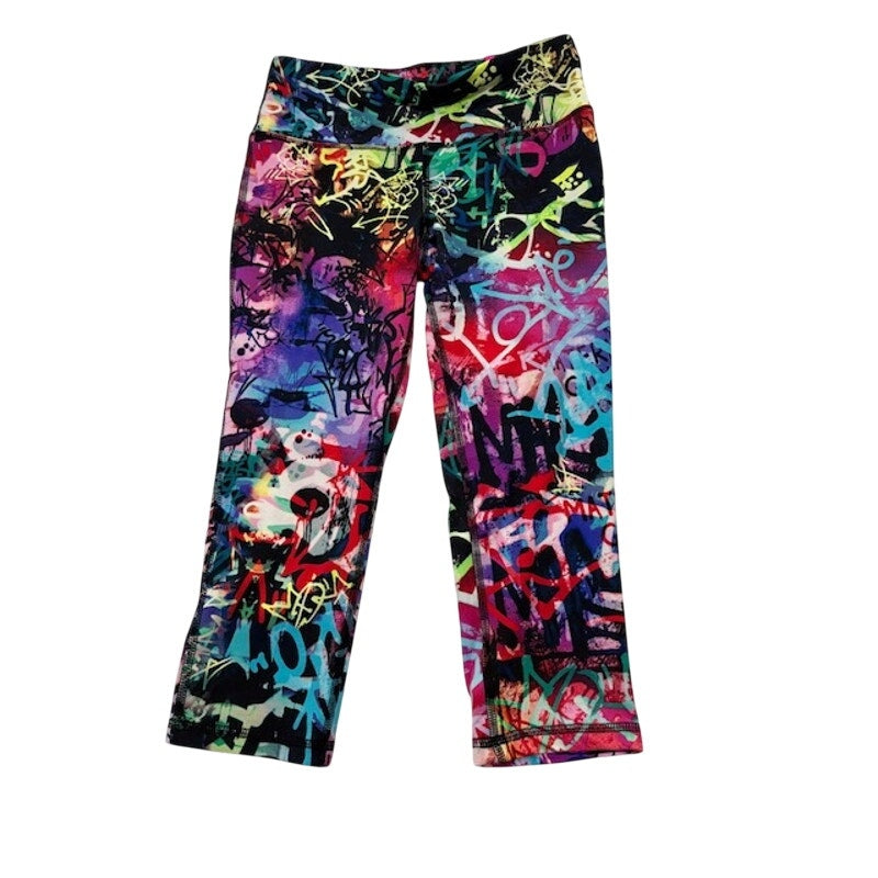 Material Girl Active Crop Leggings Graffiti Print Multicolor Womens Size XS