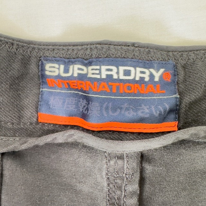 Superdry International Chino Shorts Flat Front Canvas Midnight Navy Mens 38