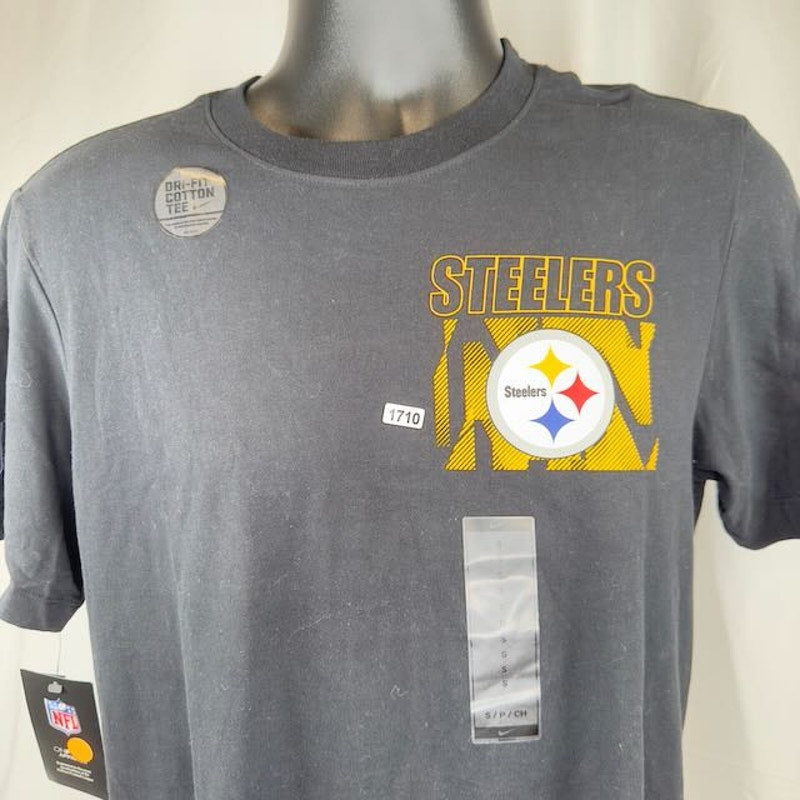 Nike Dri-FIT NFL Pittsburgh Steelers Essential T-Shirt Crewneck Black Mens Size S