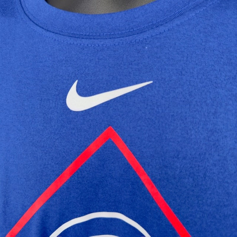 Nike Chicago Cubs Fuse Logo T-Shirt Dri Fit Graphic Print Royal Blue Mens Size L