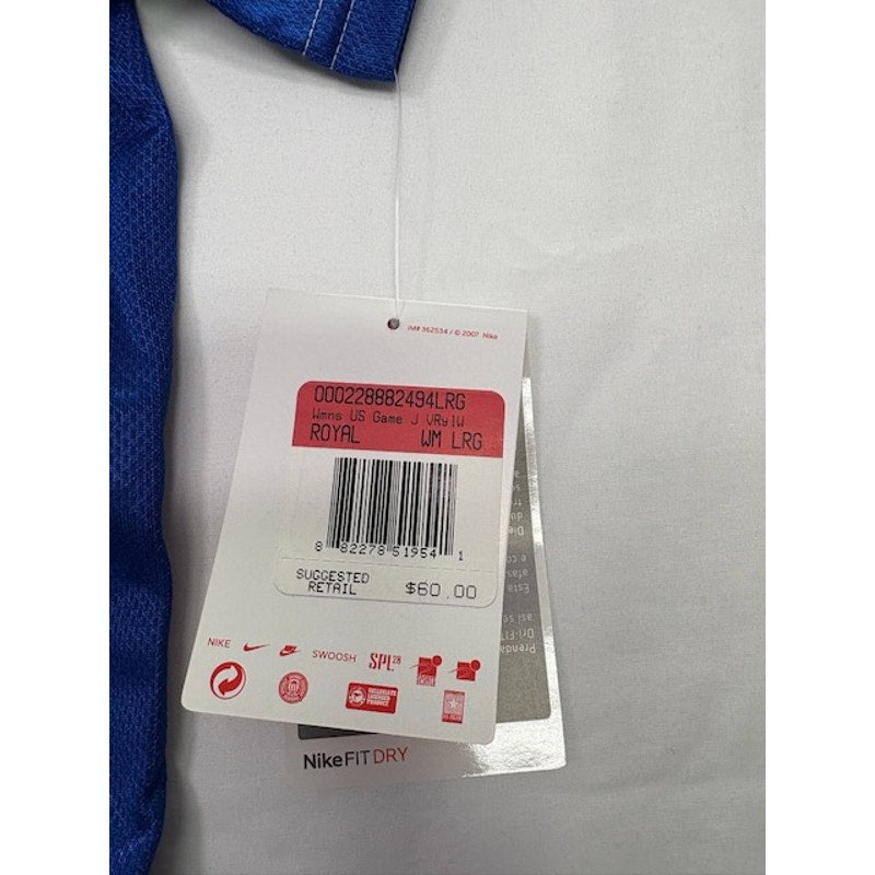 Nike FIT Dry US Game Soccer Jersey Short Sleeve Royal Blue Womens Size L