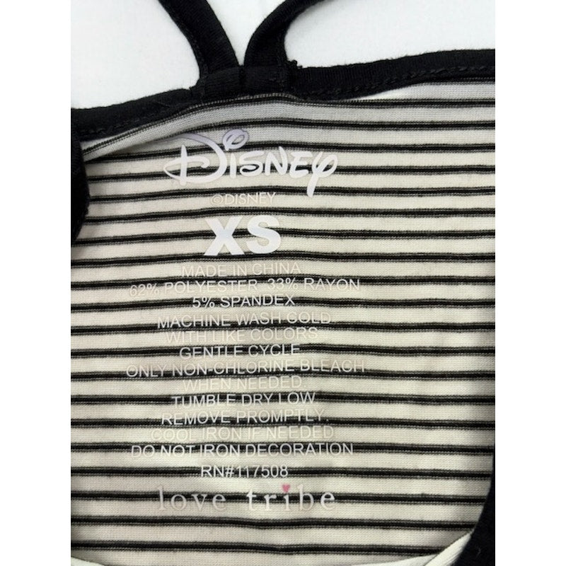 Disney Belle Creme De La Creme Cold Shoulder Top Striped Black White Size XS