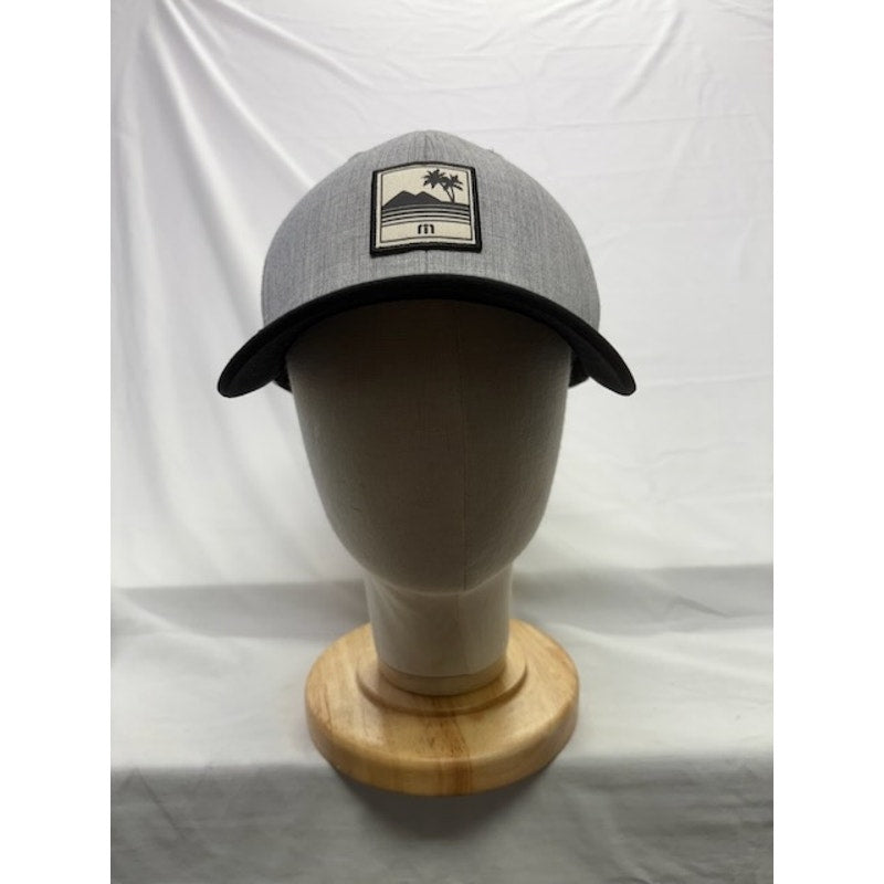 Travis Mathew Flexfit 110 Snapback Hat Palm Patch Gray Black Unisex OSFM