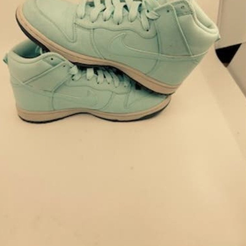 Nike 6.0 Dunk High Top Lace Up Canvas Sneaker 342257-401 Aqua Blue 8M 9.5W