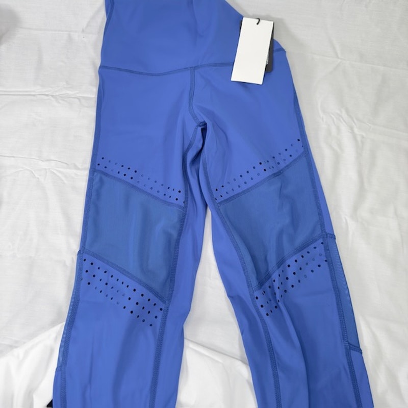Kady Luxe Cosmo Leggings High Rise Elastic Waist Mesh Royalty Blue Womens XS
