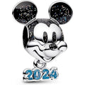 Mickey Mouse 2024 Dangle Charm Pendant 925 Sterling Silver