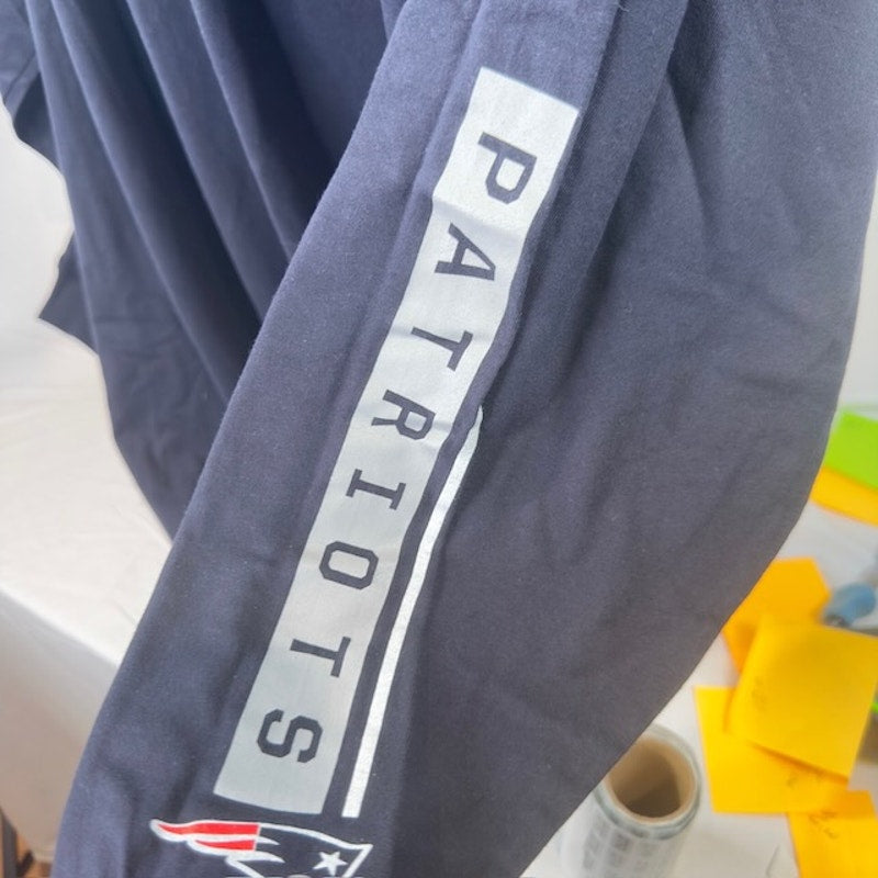 Majestic NFL New England Patriots Long Sleeve Tee Crew Neck Navy Mens Big 6XL