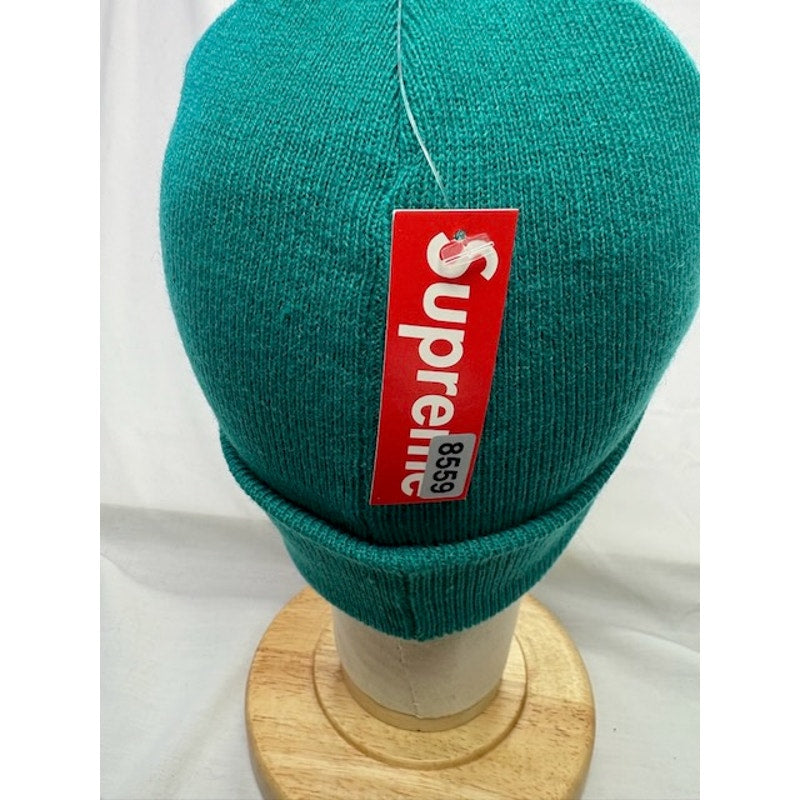 Supreme Big Logo Beanie Acrylic Knit Cuffed Winter Hat Teal Green Unisex OS