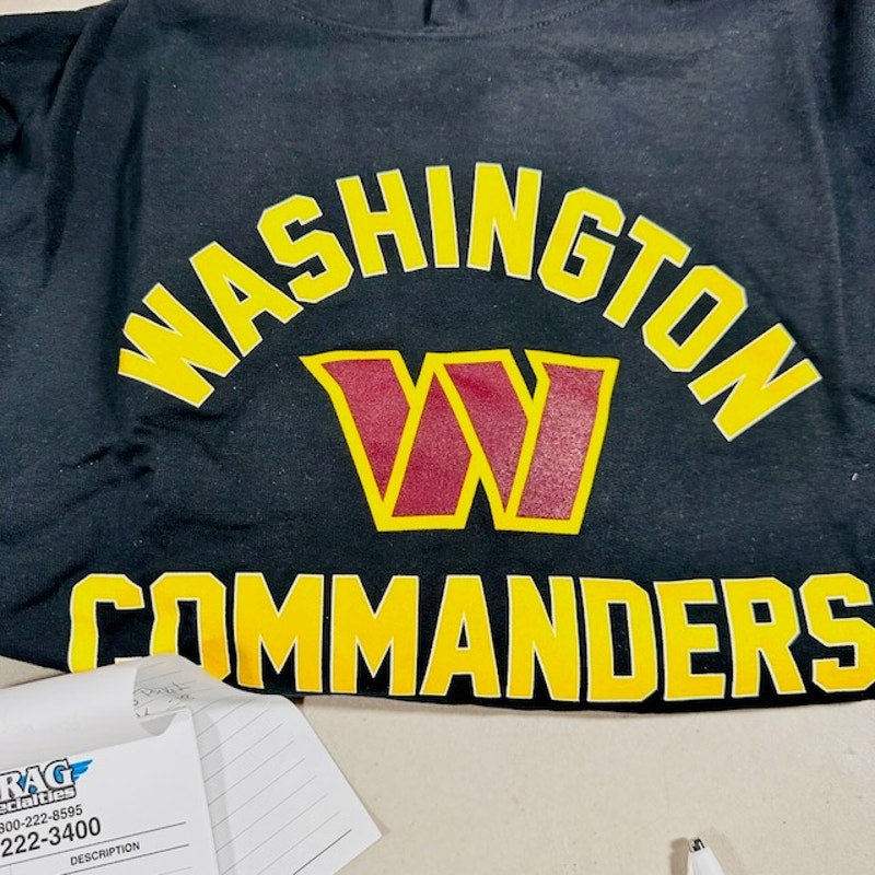 Campus Colors Washington Commanders Hoodie Sweatshirt Black Mens Medium
