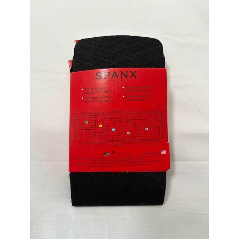 SPANX Star Power Tights Center Stage Diamond Foil Black Womens Size B