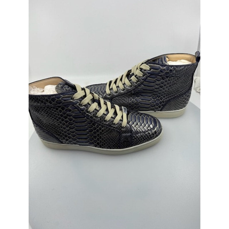 Christian Louboutin Python Rantus Orlato High Top Sneakers Blue Mens Size 12