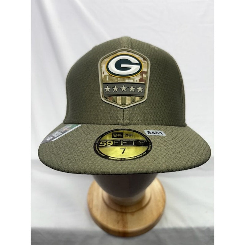 New Era Fitted Cap Bay Packers Salute To Service Olive Green Mens Size 7