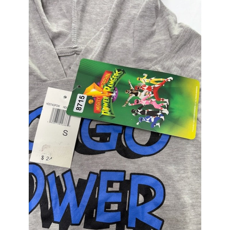 Mighty Morphin Power Rangers Go Go Graphic Hoodie Shirt Heather Gray Size S