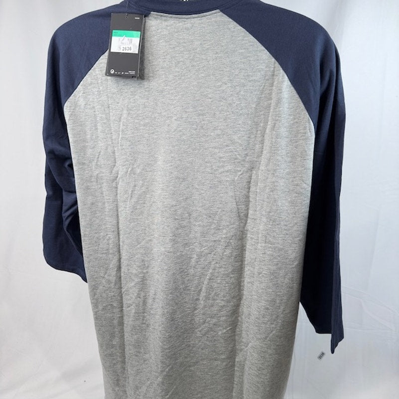 Nike NFL Houston Texans Tri-Blend Wordmark 3/4 Sleeve Tee Gray Navy Mens Size XL