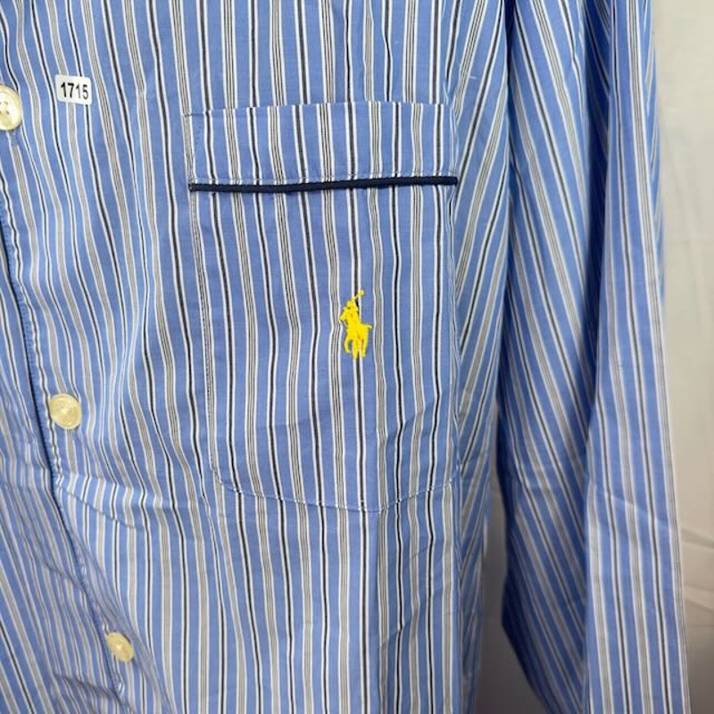 Polo Ralph Lauren Striped Sleepwear Nightshirt Long Sleeve Blue Men Size Size L