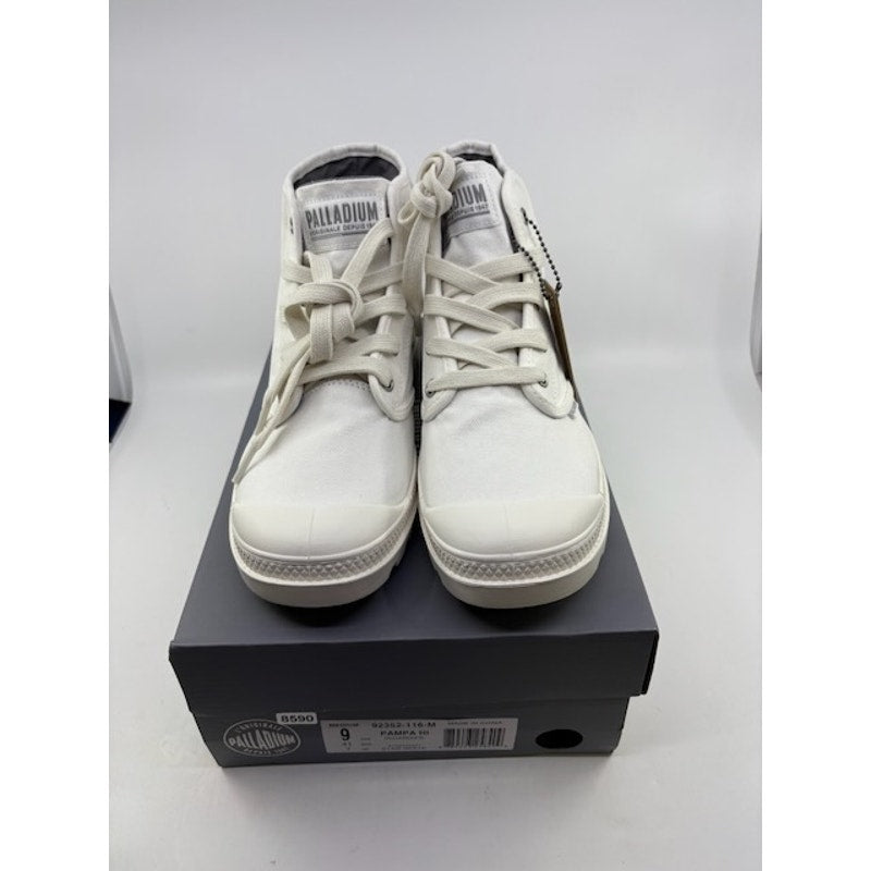 Palladium Pampa Hi Canvas Boots Lace-Up 92352-116-M Star White Womens Size 9