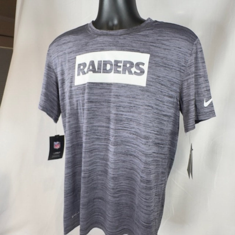 Nike Dri-Fit NFL Raiders Sideline 2020 Velocity Performance Tee Gray Mens Size M