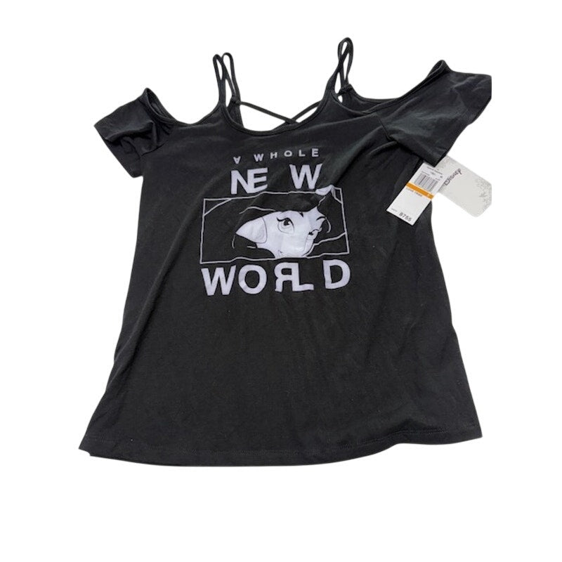 Disney Princess Jasmine Graphic Tee "A Whole New World" Black Womens Size S
