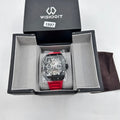 Wishdoit Watches The Pioneer Wrist Watch Stainless Steel Black Red Strap OS