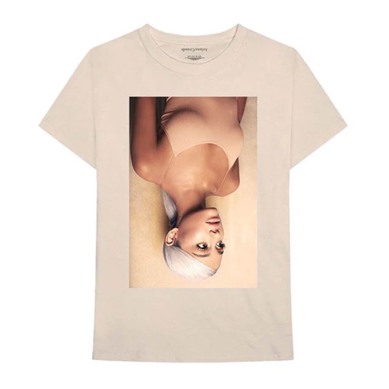 VTG Ariana Grande Sweetener T-Shirt Crew Neck Short Pre-Shrunk Cotton Beige L