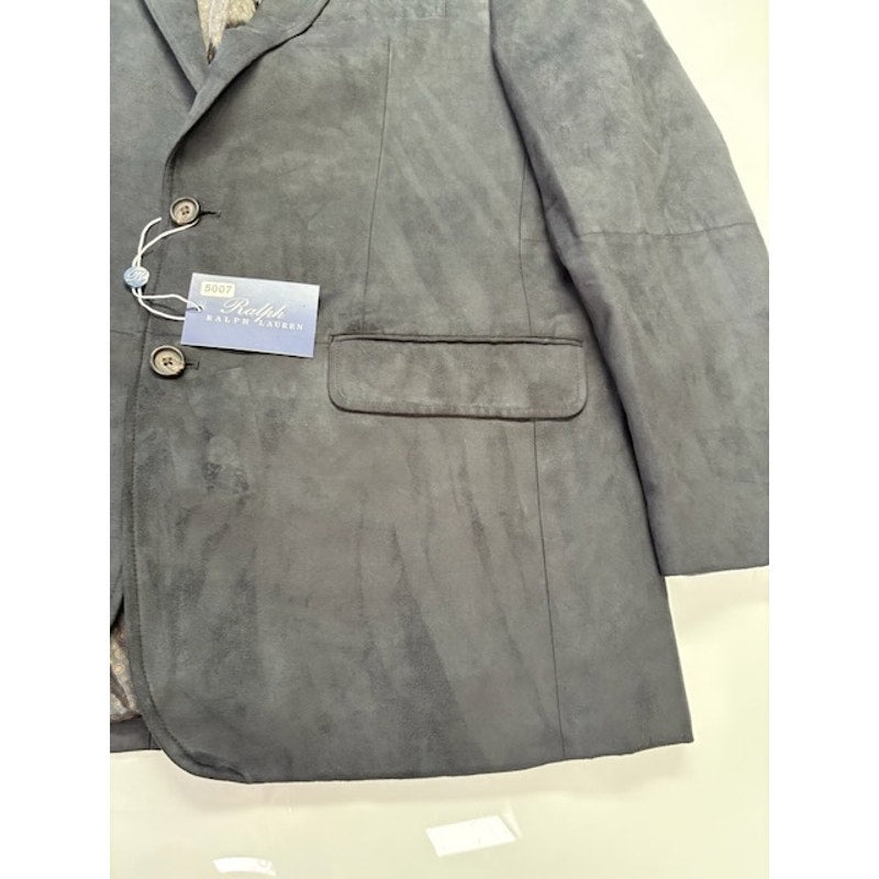 Ralph by Ralph Lauren Suede Blazer Jacket Two Button Black Mens Size 42R