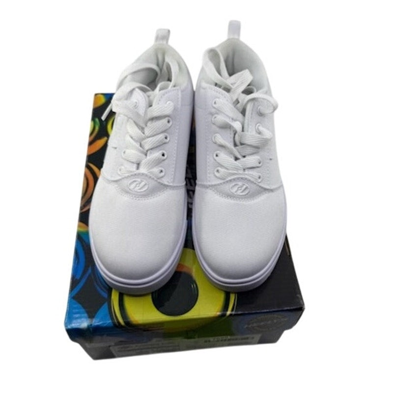 Heelys Pro 20 Skate Shoes Lace-Up Low Top Sneaker Triple White Unisex Kids Sz 5
