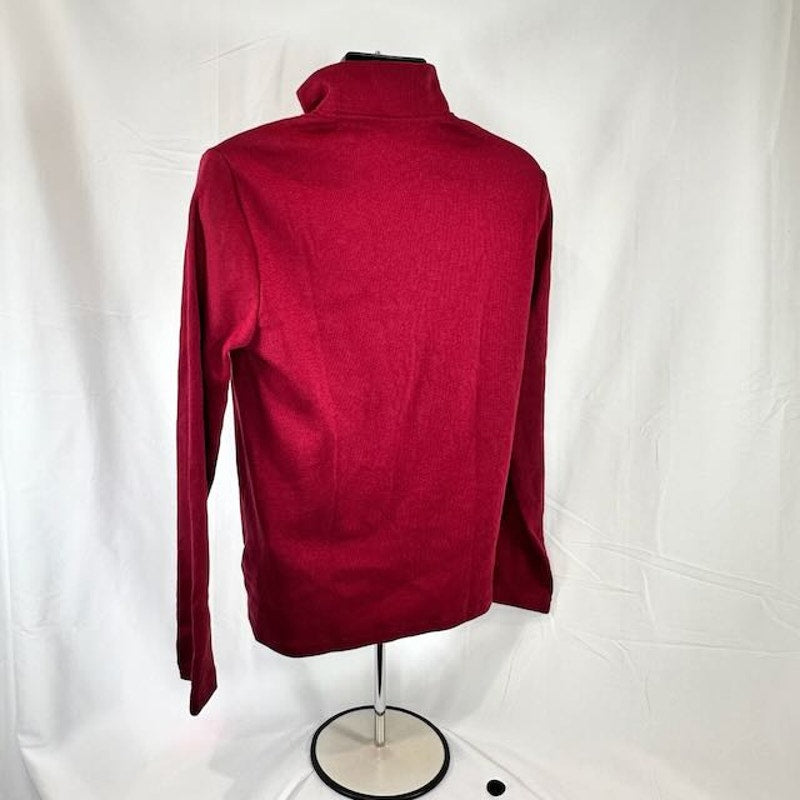 Calvin Klein Quarter Zip Birdseye Sweatshirt Liquid Touch Deep Lava Mens Size S