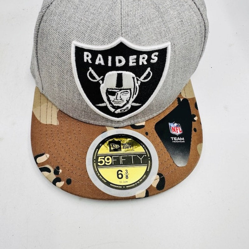 New Era 59Fifty Las Vegas Raiders Baseball Cap Camo Brown Gray Mens 6 3/8
