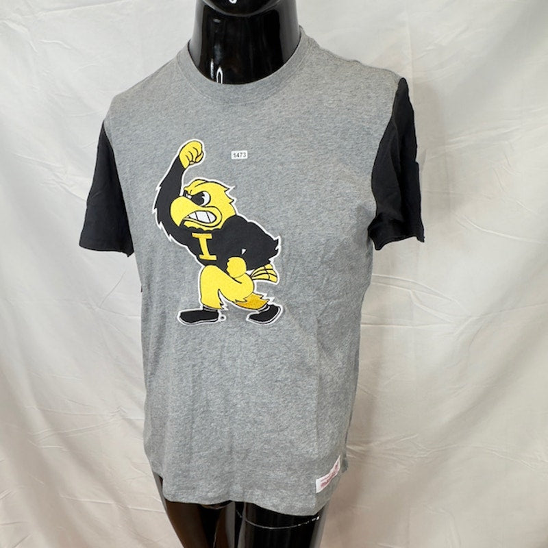 Mitchell & Ness Color Blocked Short Sleeve Tee University Of Iowa Gray Small