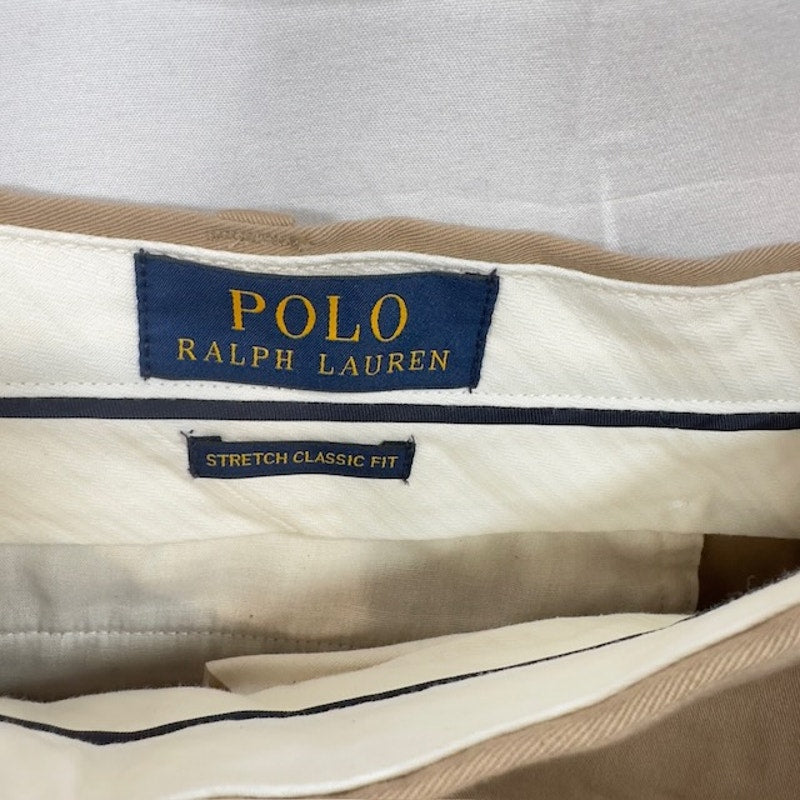 Polo Ralph Lauren Stretch Classic Fit Chino Pants Pocket Khaki Mens Size 44Bx34