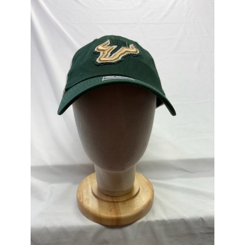 47 Brand Trucker Hat USF Bulls Logo Stretch Fit Cap Green Khaki Unisex S/M