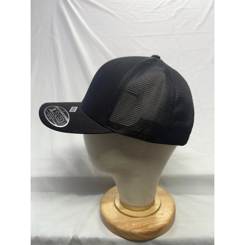 Port Authority Baseball Cap Flexfit 110 Mesh Snapback Hat Black Unisex OSFA