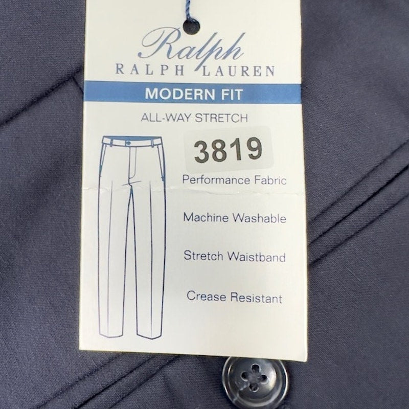 Ralph Lauren Modern Fit Pants Flat Front All Way Stretch Dark Navy Men 42x32