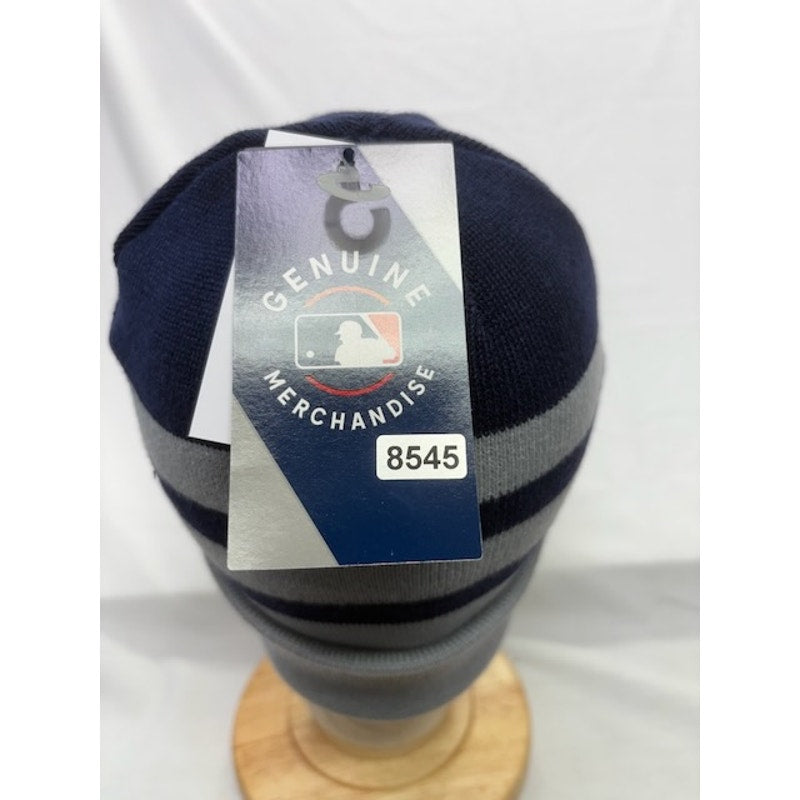 Fanatics Atlanta Braves Knit Beanie Hat Acrylic Striped Gray Navy OSFA MLB