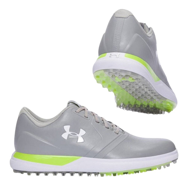 Under Armour UA Performance Spikeless Golf Shoes Steel/Lime Fizz Womens Size 7