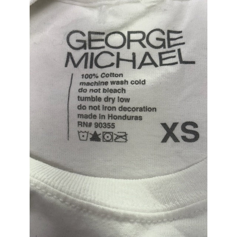 George Michael Graphic T-Shirt Short Sleeve Crewneck Cotton White Womens XS