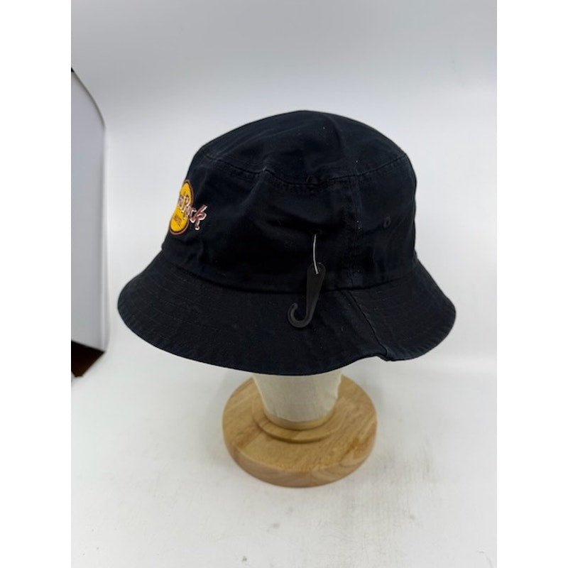 Hard Rock Cafe Bucket Hat Embroidered Logo Cotton Casual Black Unisex One Size