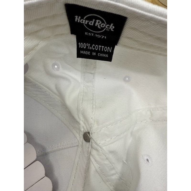 Hard Rock Cafe Cap Embroidered Logo Adjustable Casual White Mens One Size