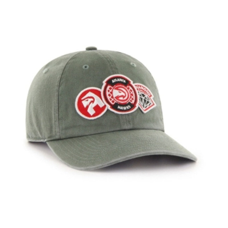 '47 Brand Atlanta Hawks Diamond Patch Clean Up MF Cap Dark Green Mens One Size