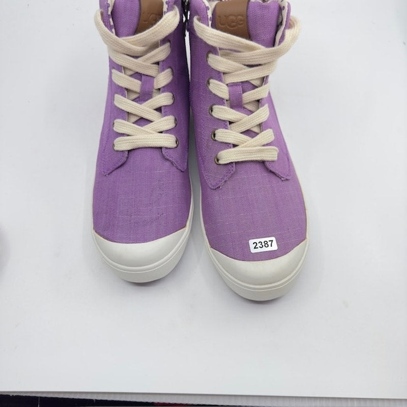 UGG High-Top Sneaker Shoes Lace-Up Side-Up Canvas Upper Purple Womens Size 6W