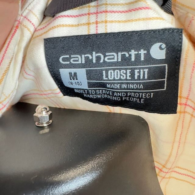 Carhartt Loose Fit Lightweight Button Down Shirt Plaid Natural Womens Size M