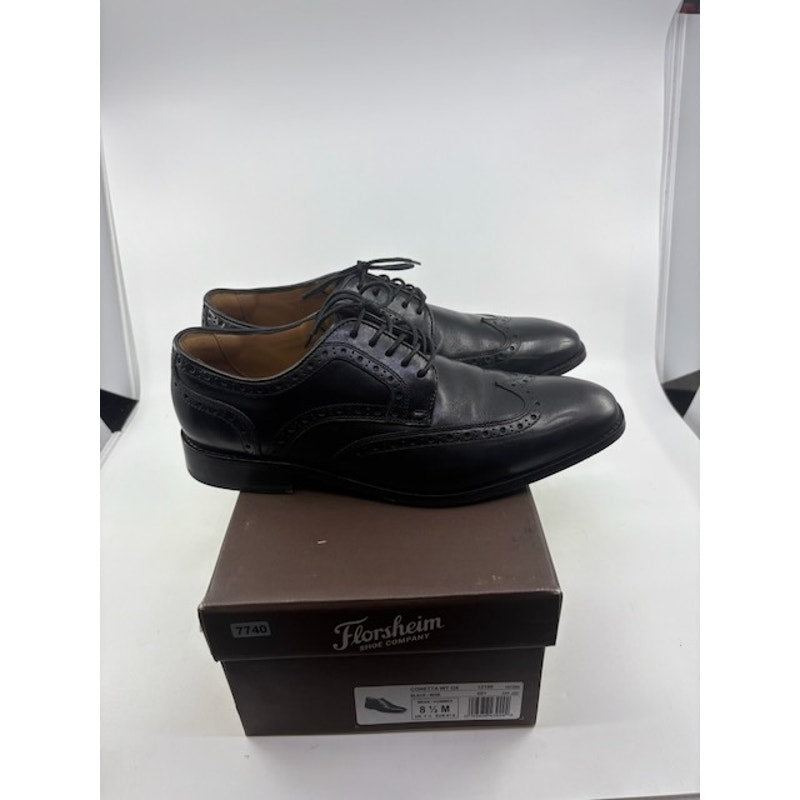 Florsheim Conetta Wingtip Leather Oxford Dress Shoes Black Mens Size 8.5 M
