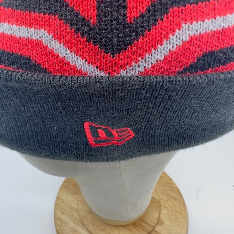 New Era Toronto Raptors Beanie Hat Cuffed Knit Pompom Mens Red Black OS