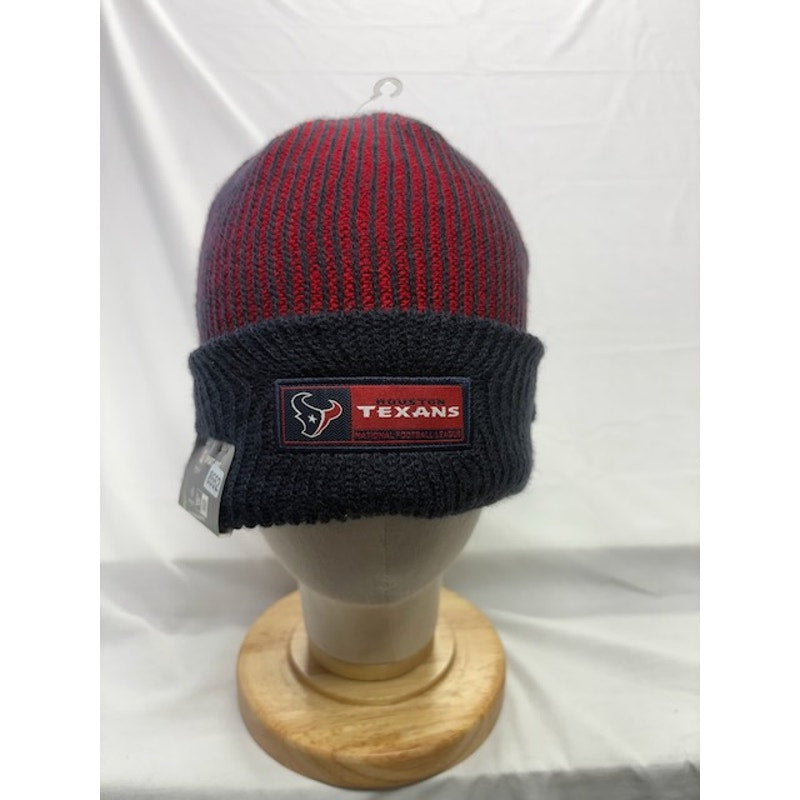 New Era Houston Texans Sport Knit Beanie Cuffed NFL Hat Red Navy Mens OSFM