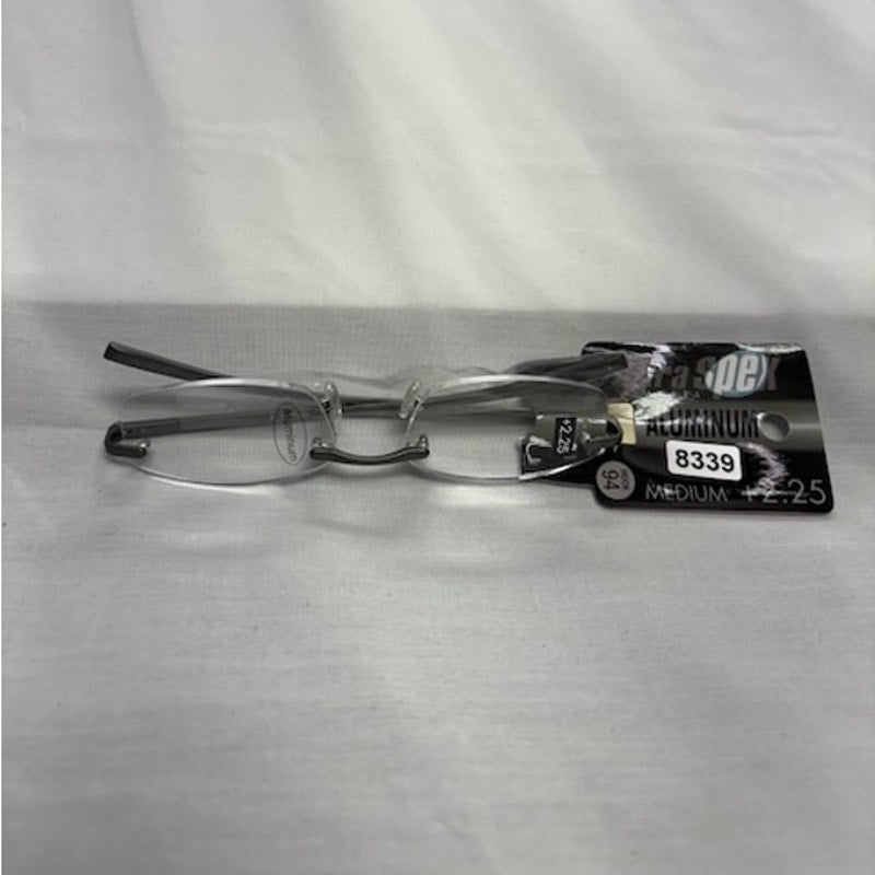 Ultra Spex Aluminum Reading Glasses +2.25 Medium Lightweight Black Frame